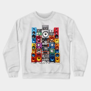 pure techno sound system vintage music audio hifi setup Crewneck Sweatshirt